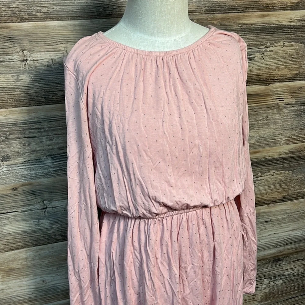 GAP Kids Girls Pink Polk Dot Long Sleeve Dress